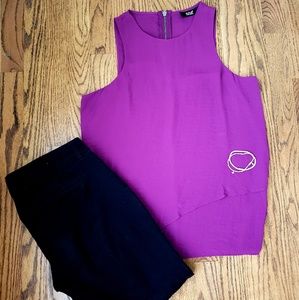 Sleeveles, purple blouse